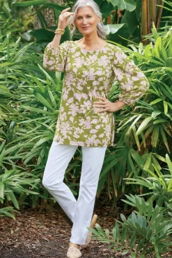 New Ainsley Linen Blend Tunic Tops|Tunics & Leggings