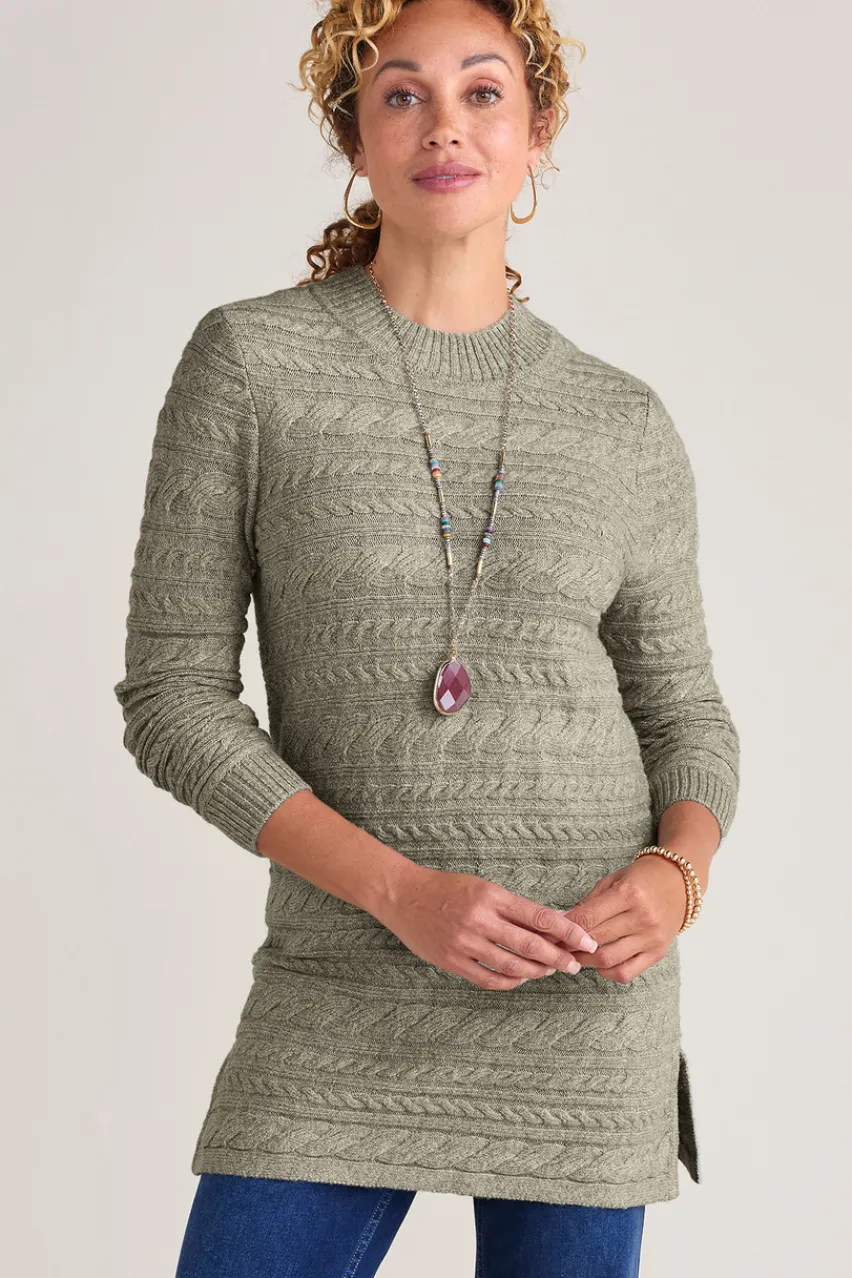 Alena Cable Sweater Tunic Tops|Sweaters & Cardigans