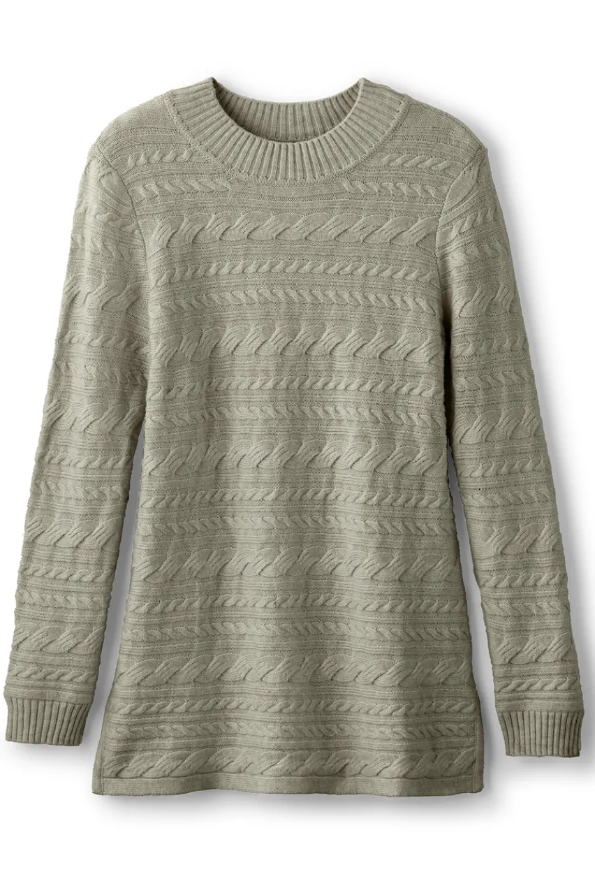 Alena Cable Sweater Tunic Tops|Sweaters & Cardigans