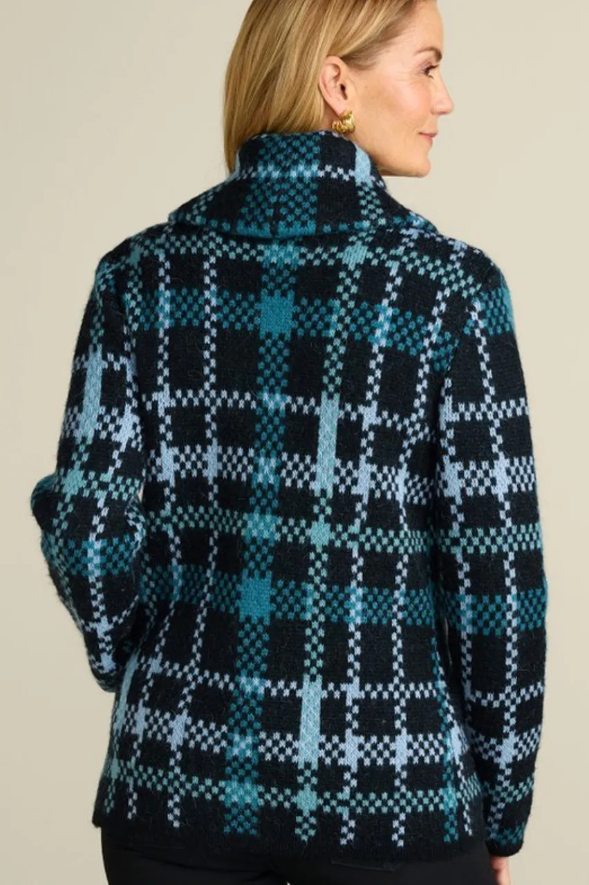 New Alpine Plaid Sweater Coat Tops|Sweaters & Cardigans