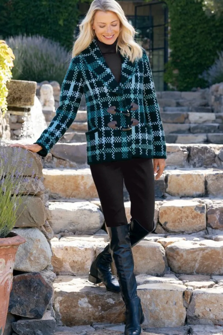 New Alpine Plaid Sweater Coat Tops|Sweaters & Cardigans