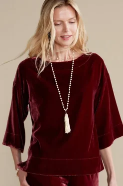 Clearance Aria Velvet Top Tops