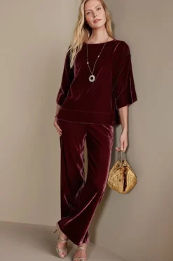 New Aria Velvet Wide Leg Pants Pants