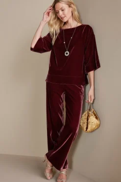 New Aria Velvet Wide Leg Pants Pants