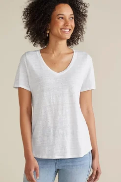 Aubrey Linen Slub Tee Tops