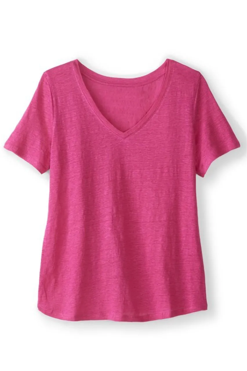 Aubrey Linen Slub Tee Tops