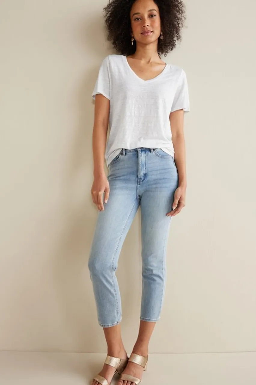 Aubrey Linen Slub Tee Tops