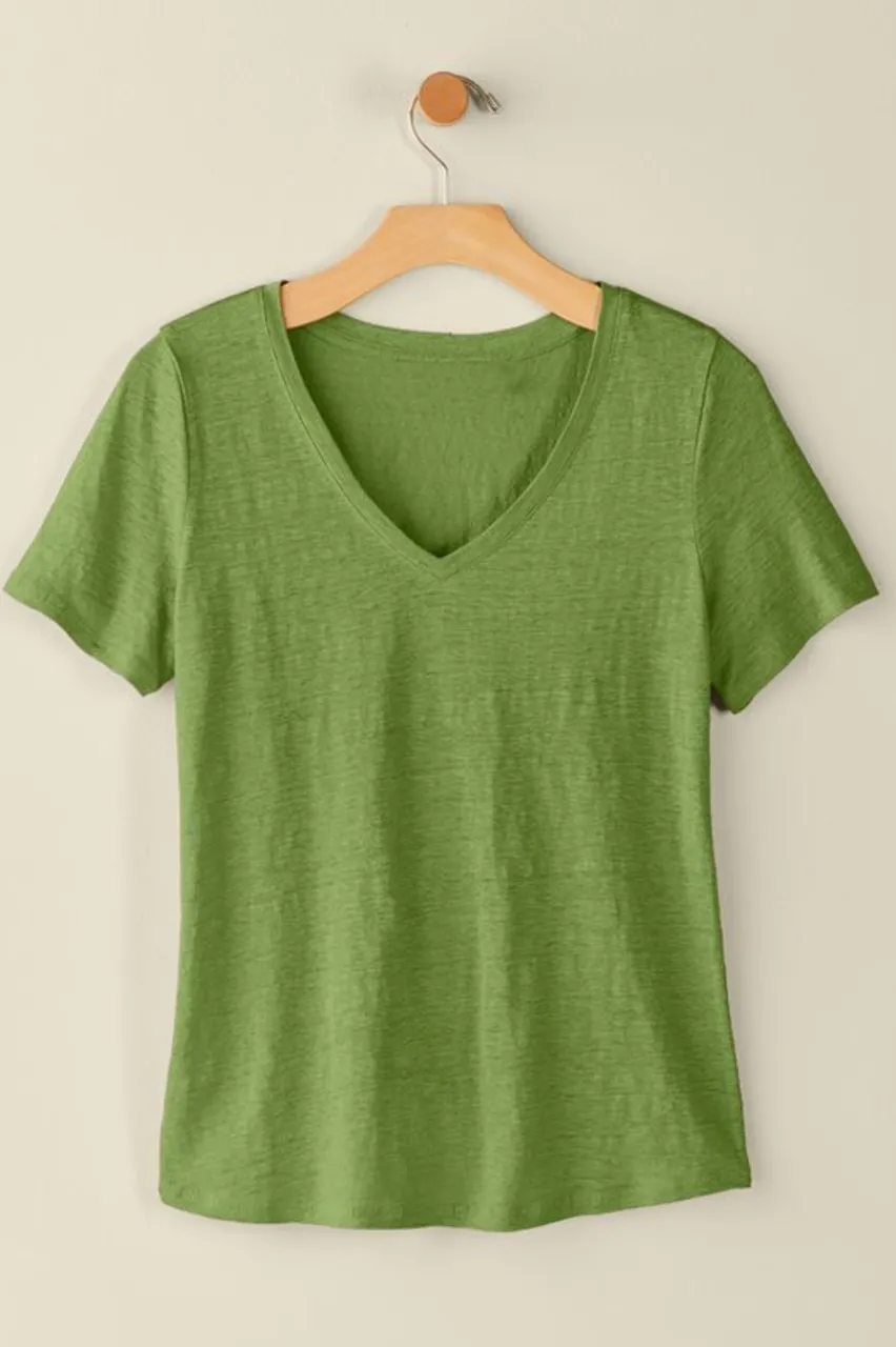 Aubrey Linen Slub Tee Tops