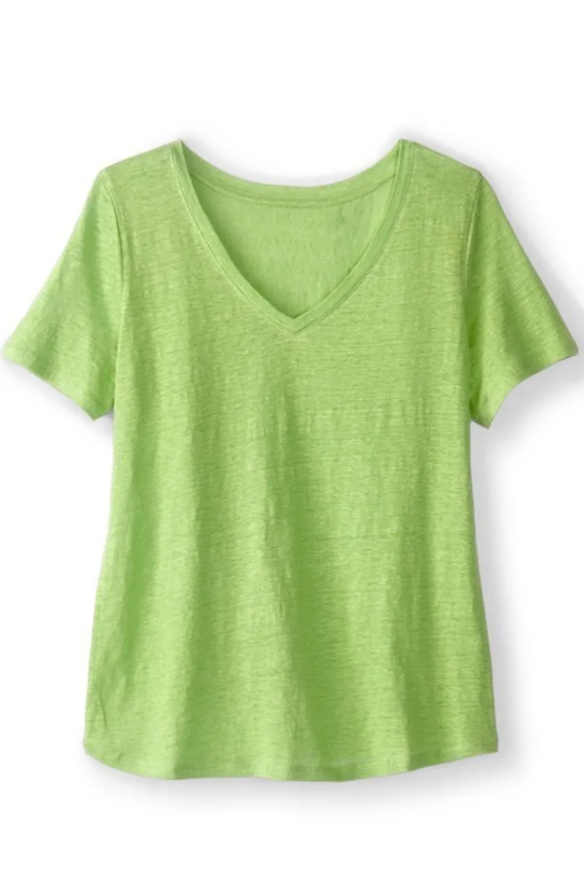 Aubrey Linen Slub Tee Tops