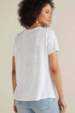 Aubrey Linen Slub Tee Tops