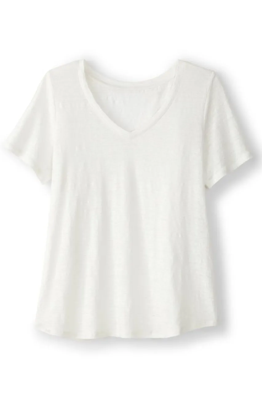 Aubrey Linen Slub Tee Tops