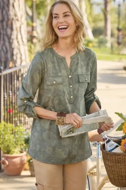 Discount Charine Faux Suede Tunic Tops