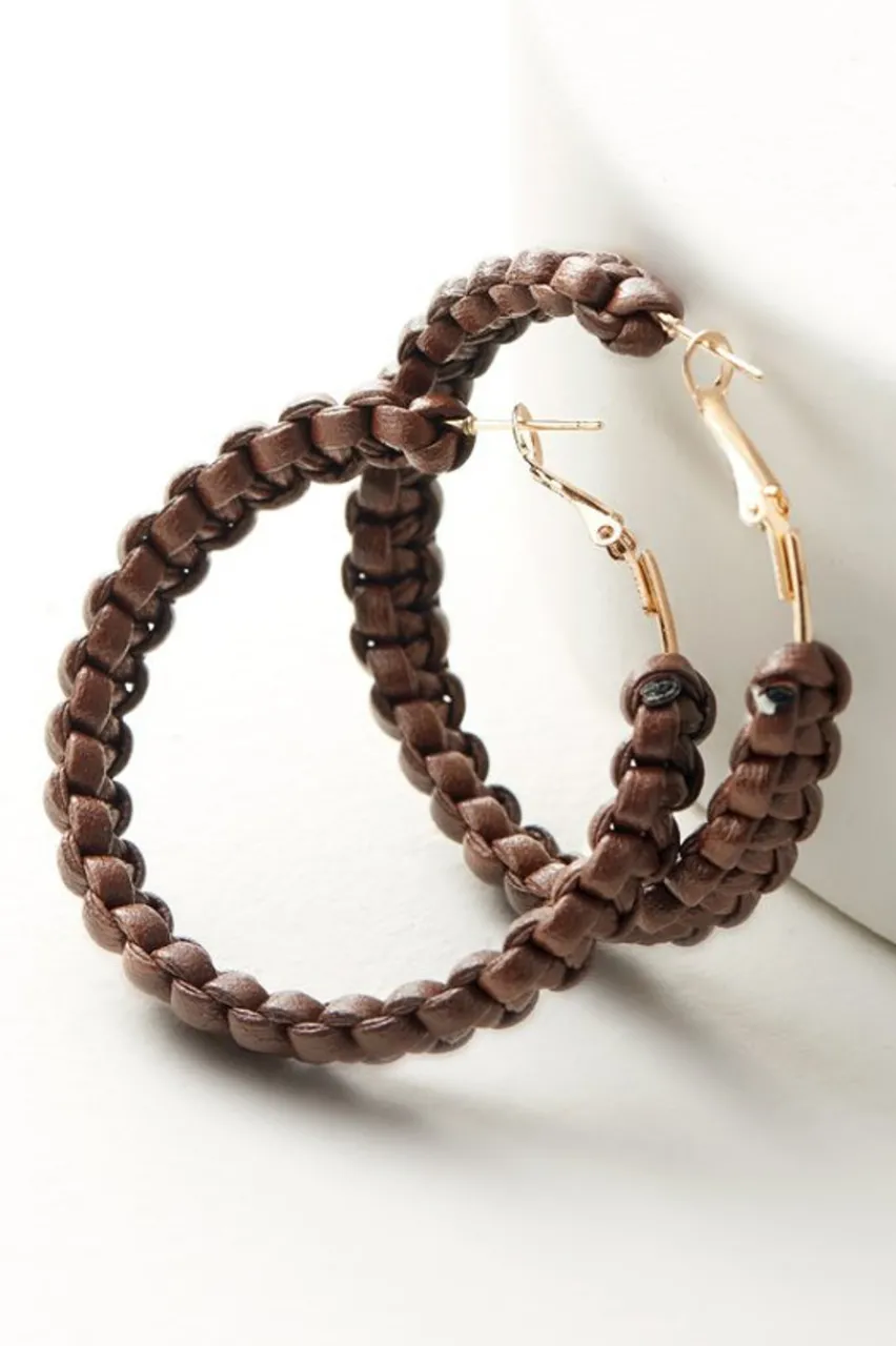 Outlet Charlotte Leather Hoop Earrings Jewelry|Earrings