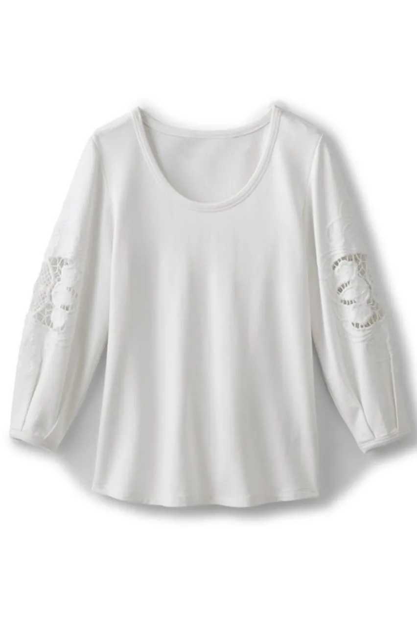 Best Charmaine Embroidered French Terry Top Tops