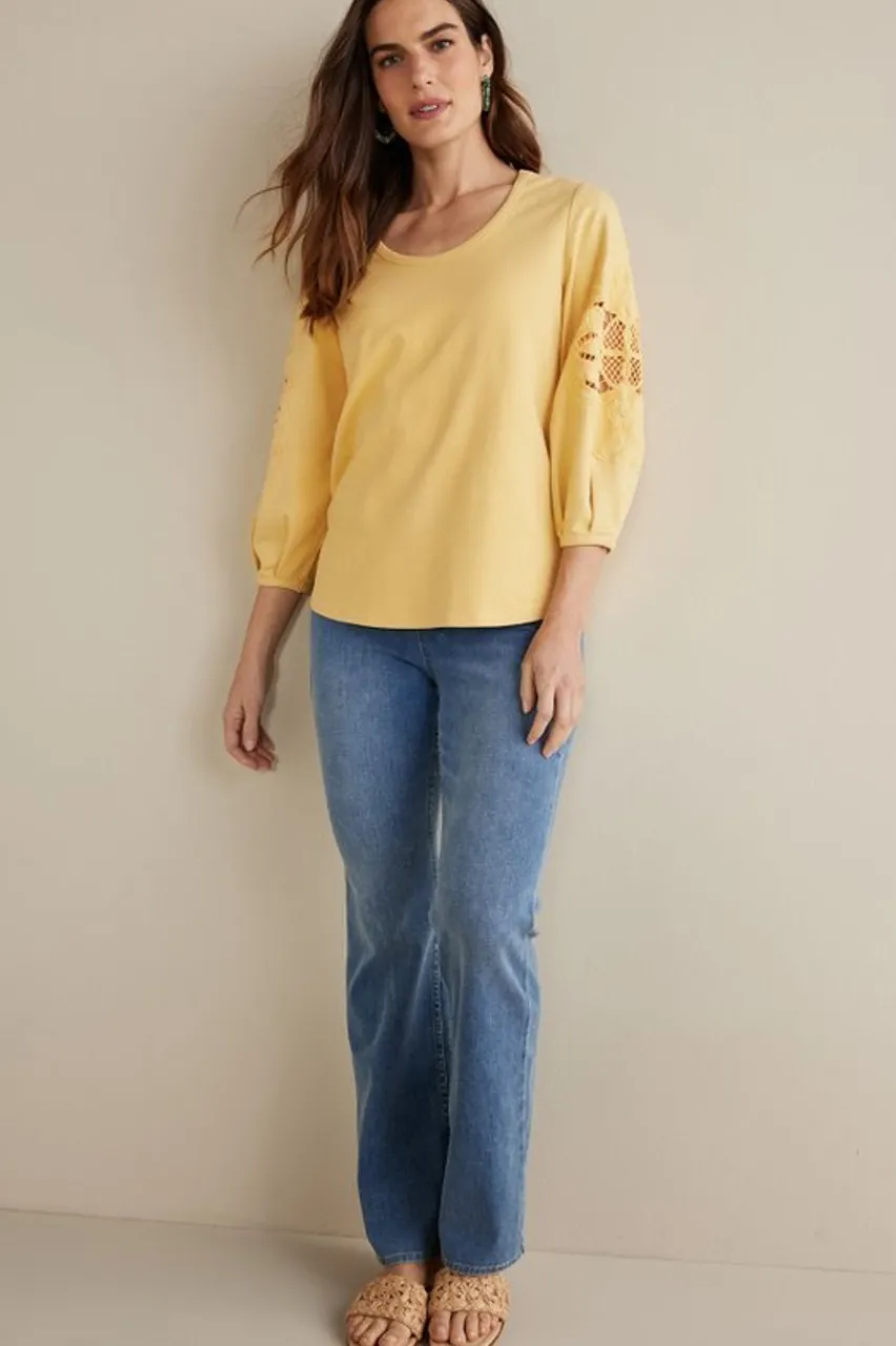 Best Charmaine Embroidered French Terry Top Tops
