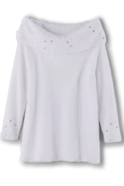 Discount Christina Embellished Cowl Neck Sweater Tunic Tops|Sweaters & Cardigans