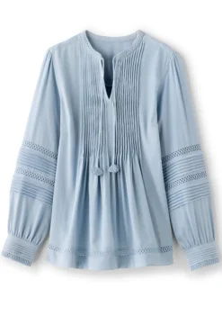 Clearance Connie Lace Trim Crepe Top Tops