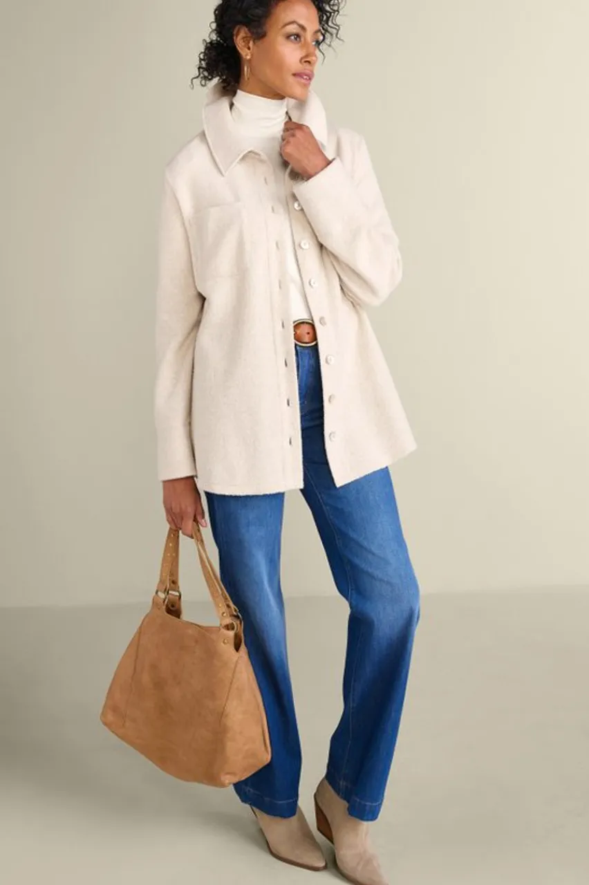 Sale Cozy Boyfriend Shirt Tops