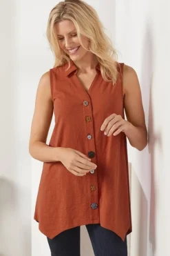 Danielle Button Tank Tops