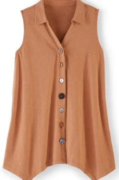 Danielle Button Tank Tops