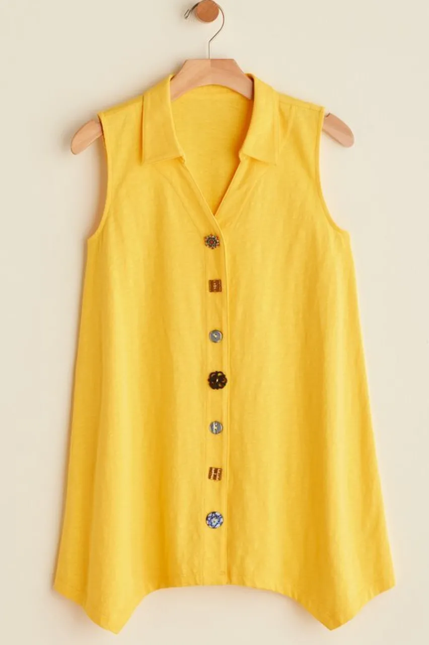 Danielle Button Tank Tops