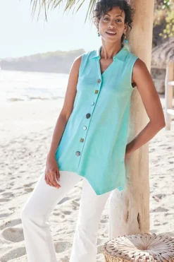 Danielle Button Tank Tops