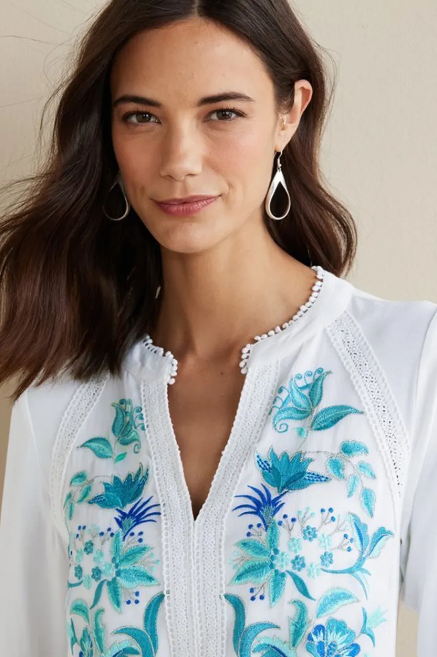Hot Delsie Embroidered Top Tops