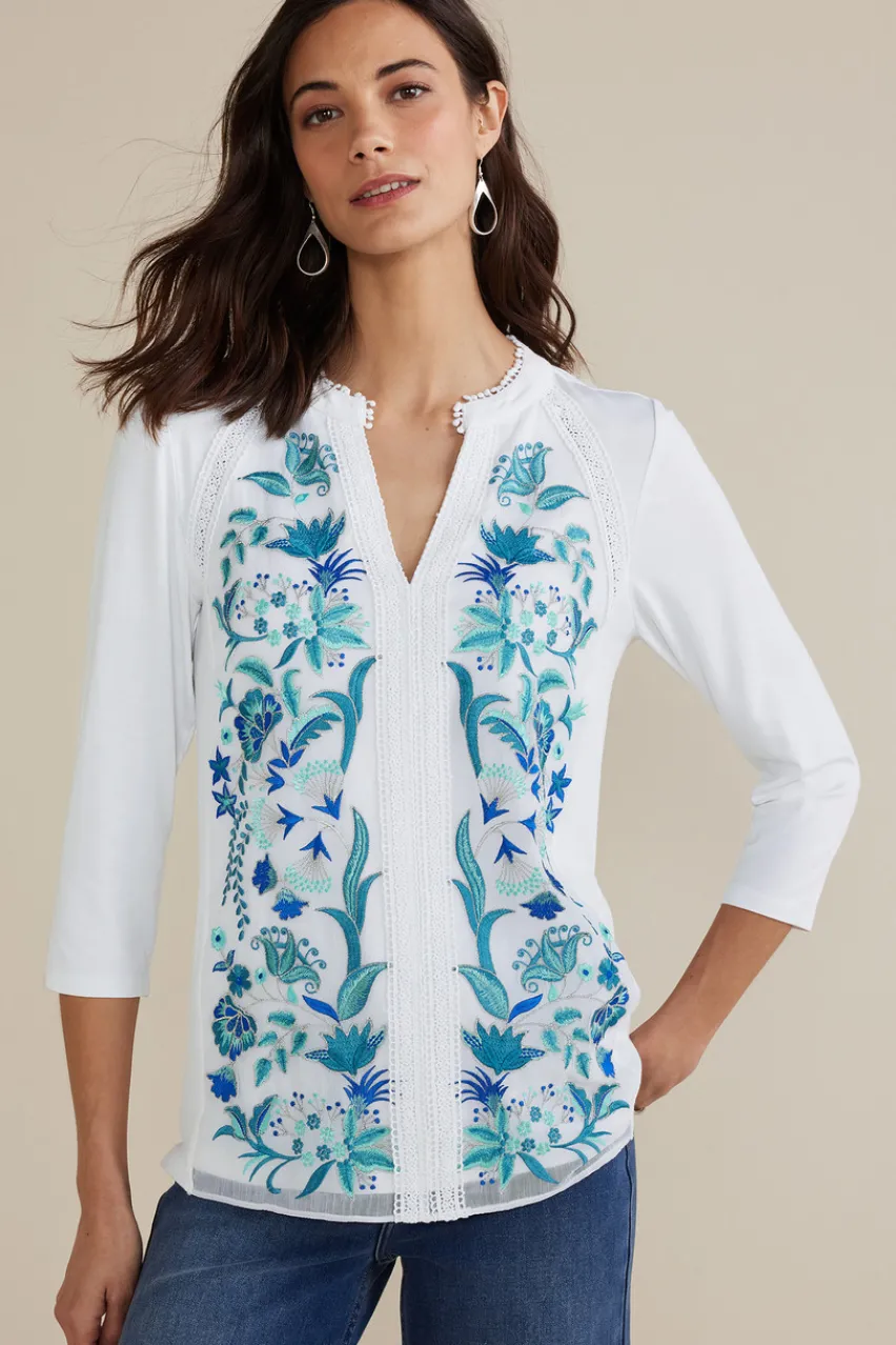 Hot Delsie Embroidered Top Tops