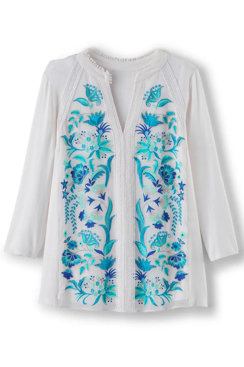 Hot Delsie Embroidered Top Tops