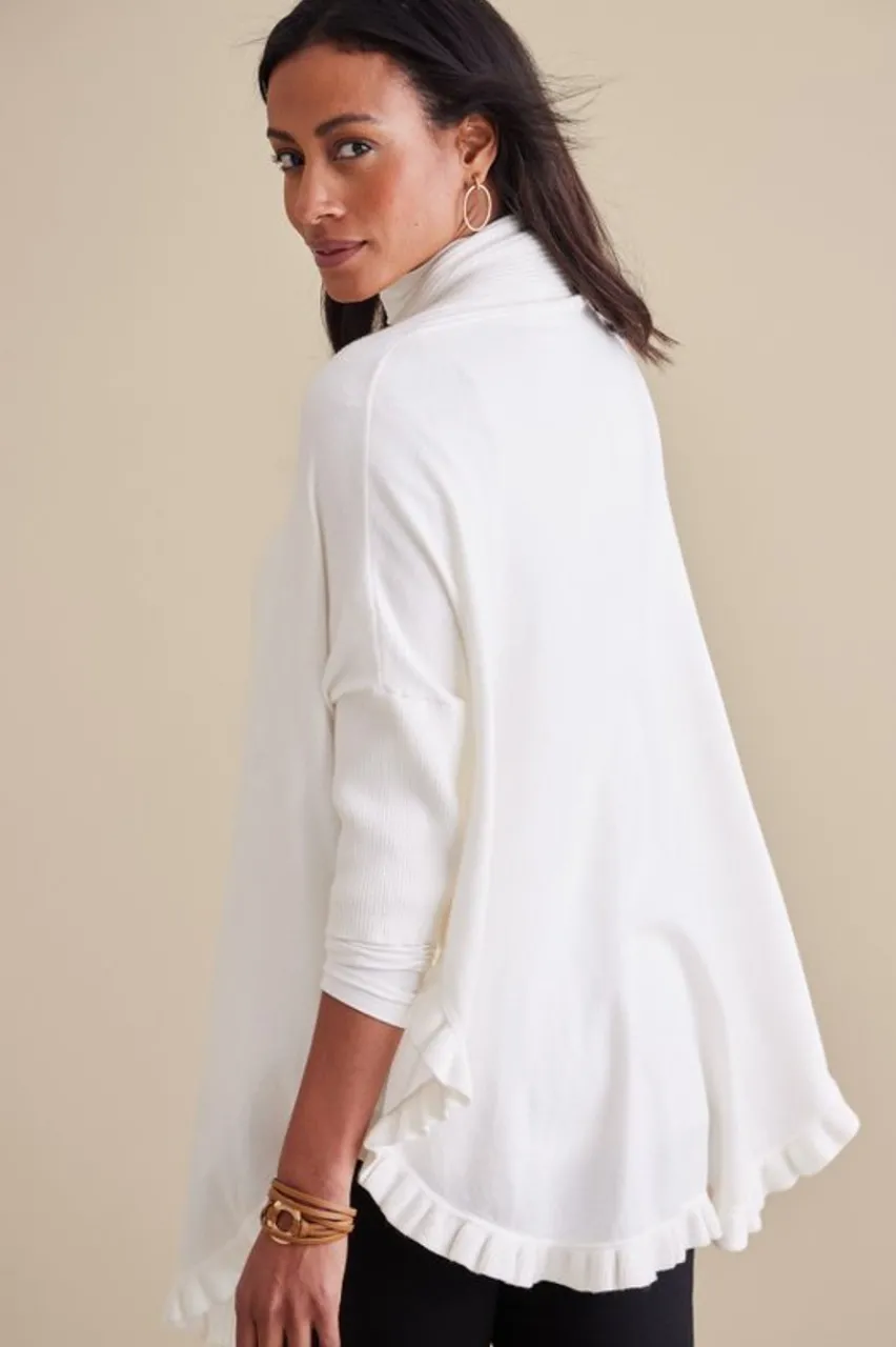 Discount Draped Ruffle Cardigan Tops|Toppers