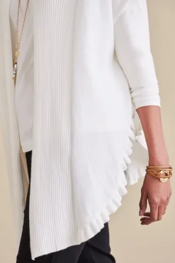 Discount Draped Ruffle Cardigan Tops|Toppers