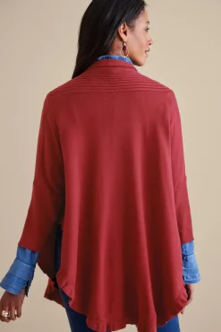 Discount Draped Ruffle Cardigan Tops|Toppers