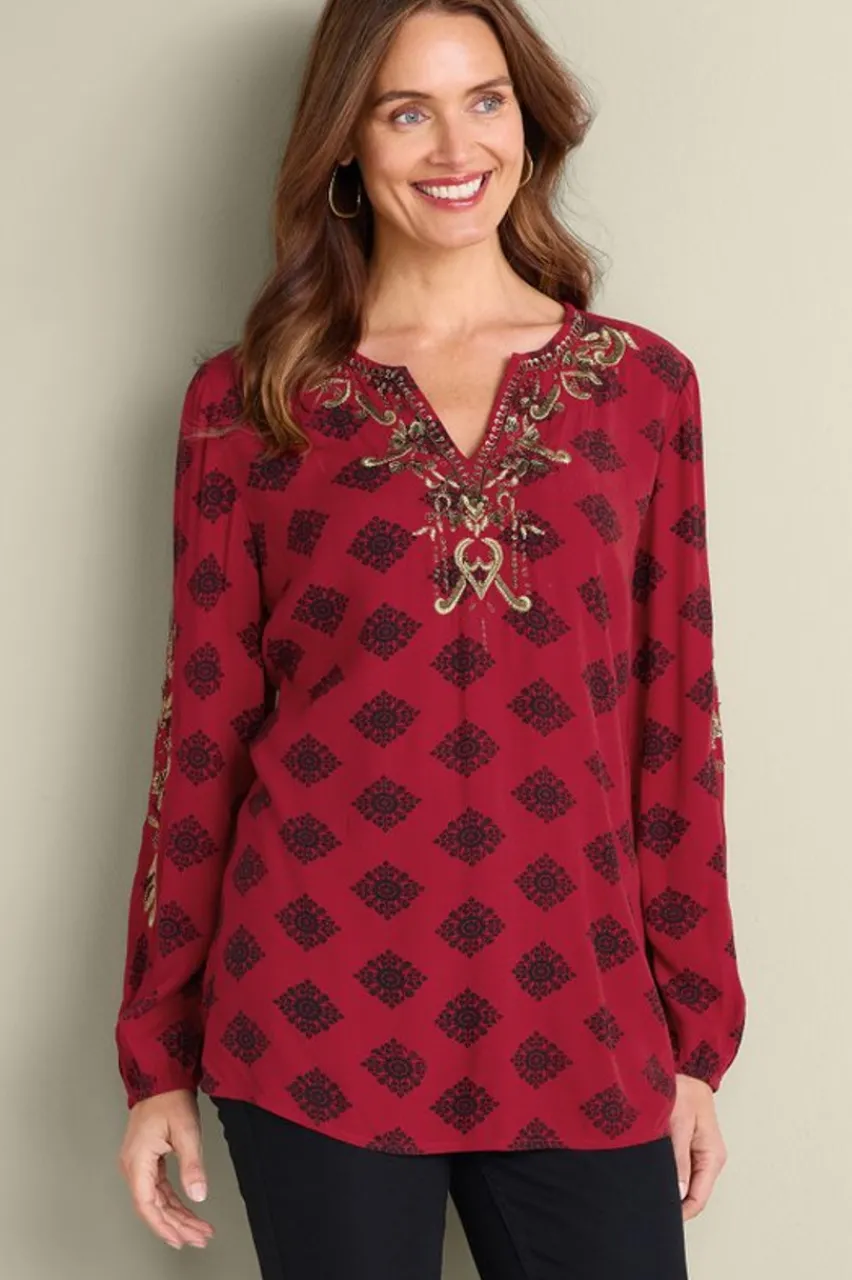 Clearance Eboni Embellished Tunic Tops