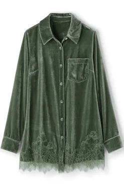Outlet Eden Velvet and Lace Shirt Tops