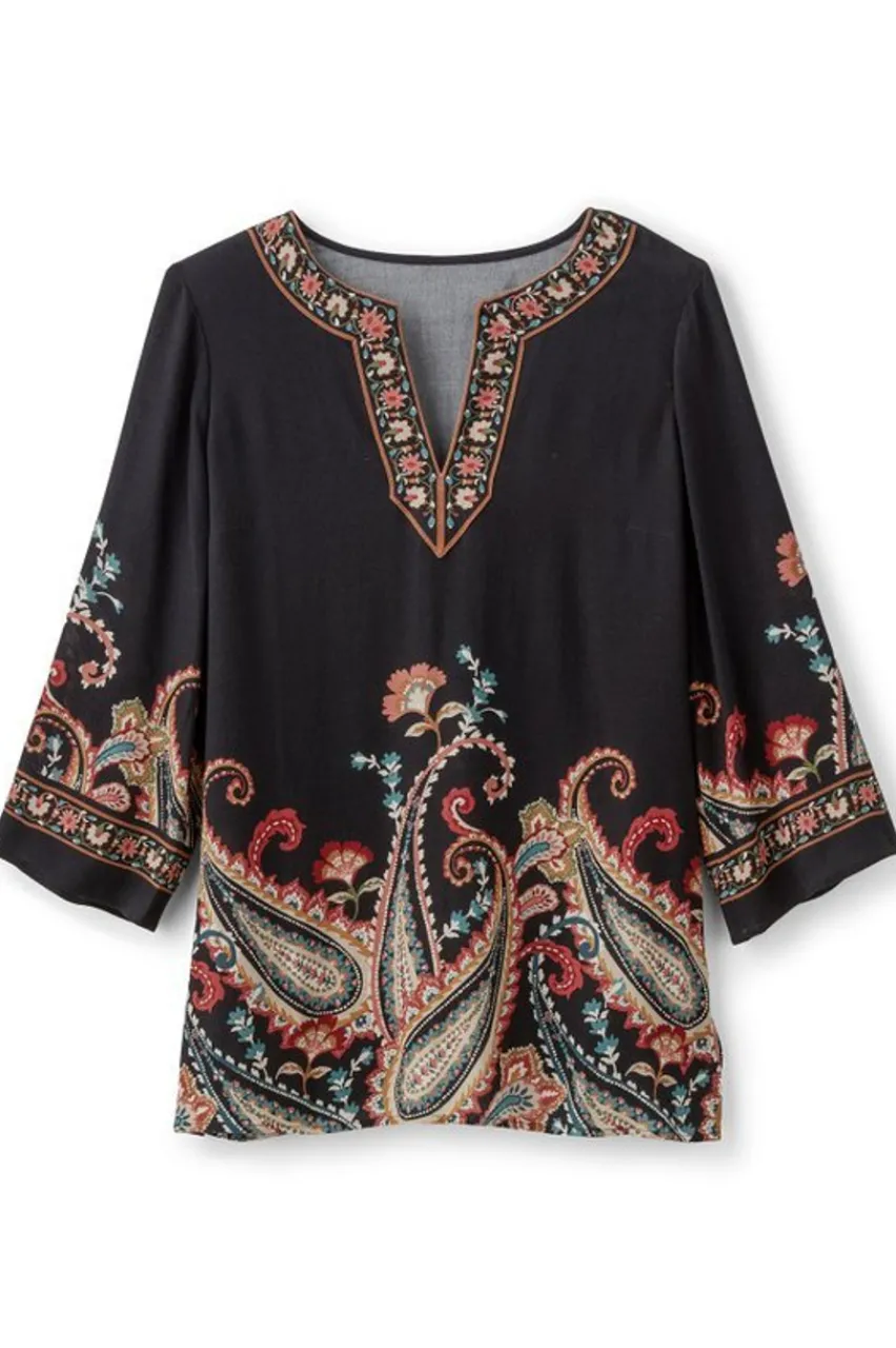 Elma 3/4 Sleeve Tunic Tops|Tunics & Leggings