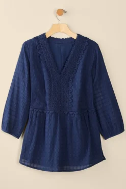 Clearance Elodie Windowpane Gauze Top Tops