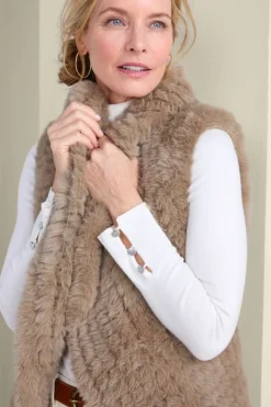 Outlet Faux Fur Draped Vest Jackets & Coats