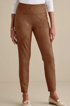 Faux Suede Pull-On Leggings Pants|Leggings