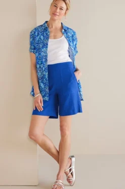 Flavia Linen Blend Shorts Pants|Shorts