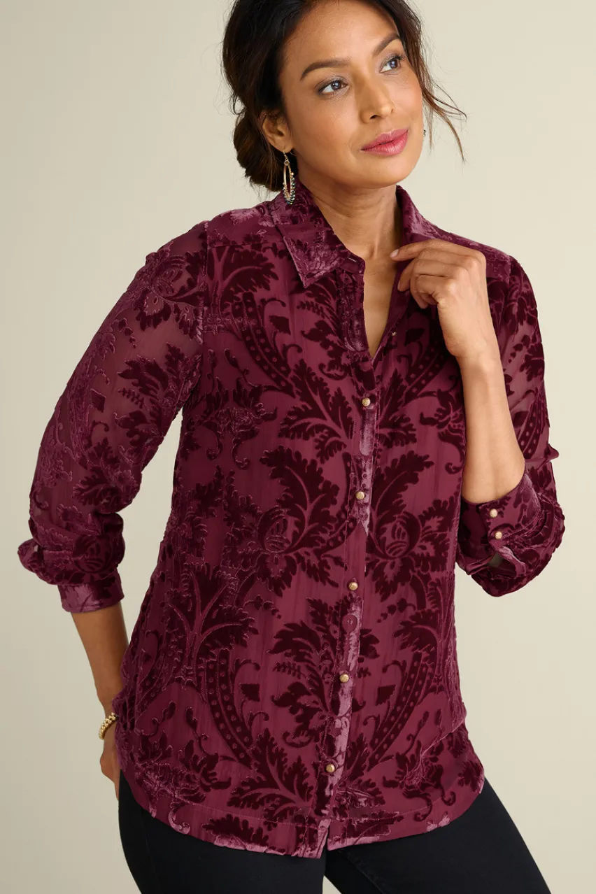 Discount Floreat Velvet Shirt Tops