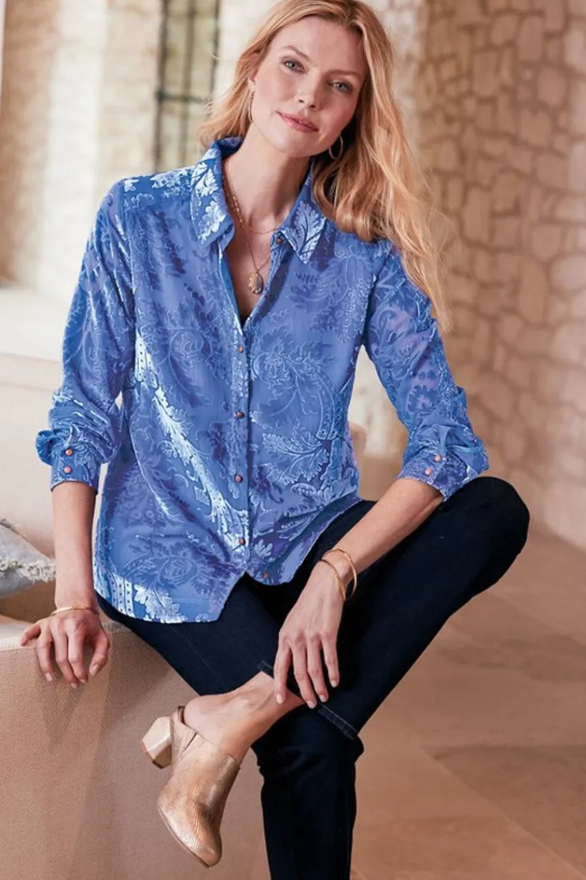 Discount Floreat Velvet Shirt Tops