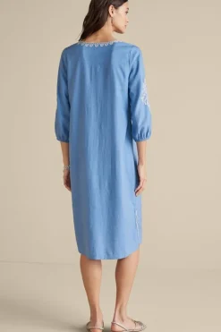 Online Hasana Linen Blend Midi Dress Dresses