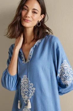 Online Hasana Linen Blend Midi Dress Dresses