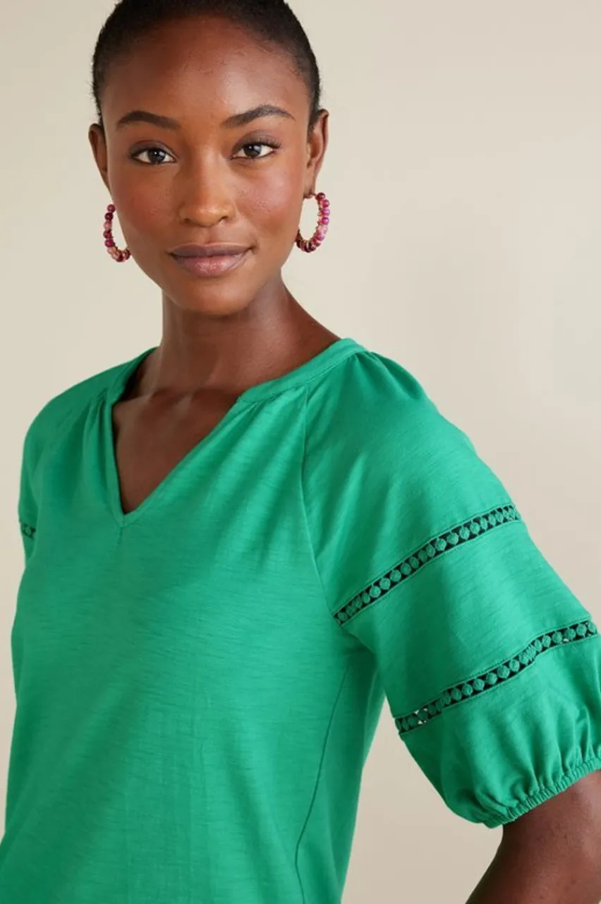 Discount Heidi Supima Puff Sleeve Tee Tops