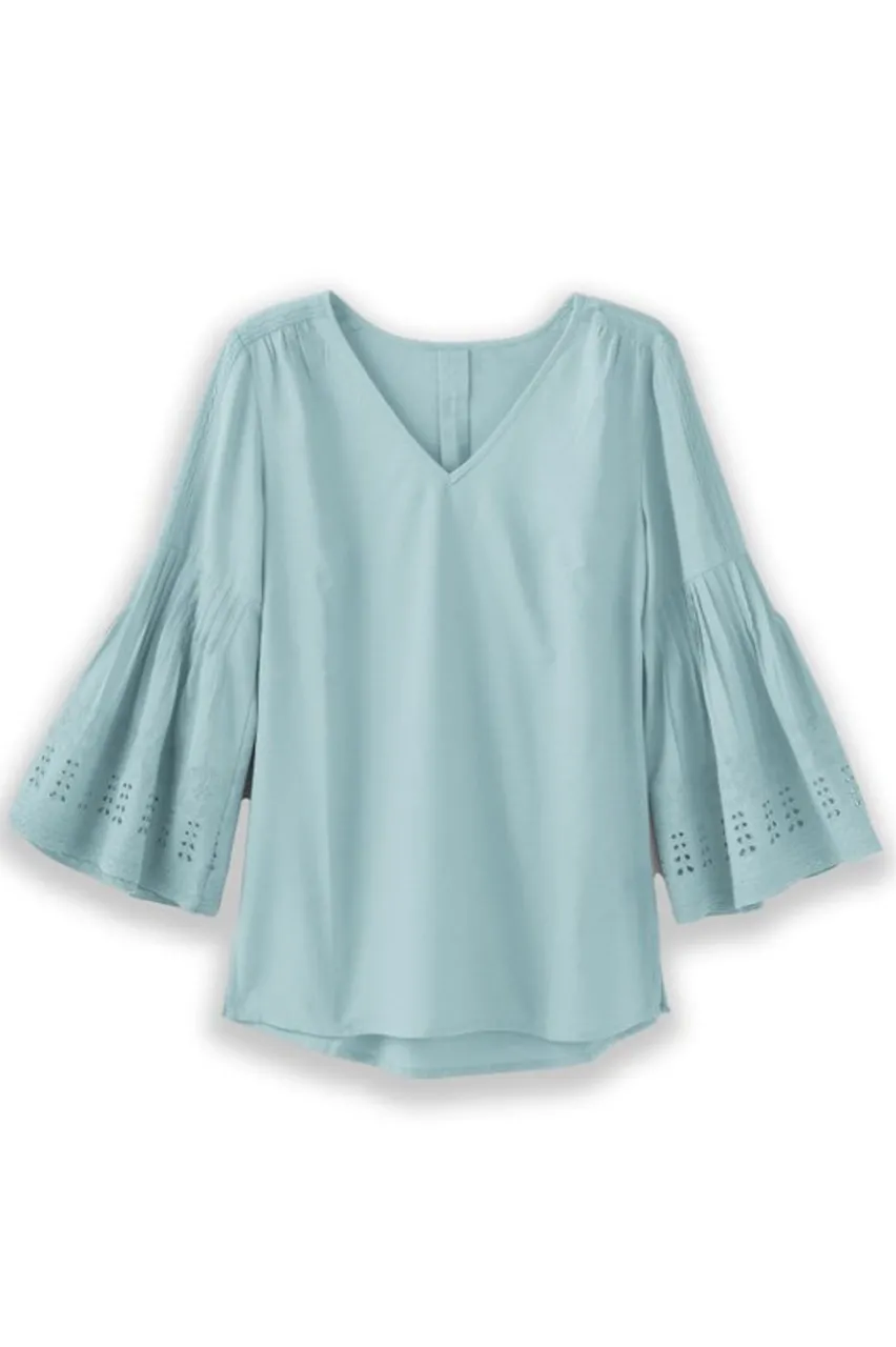 Online Heloise Eyelet Sleeve Tunic Tops