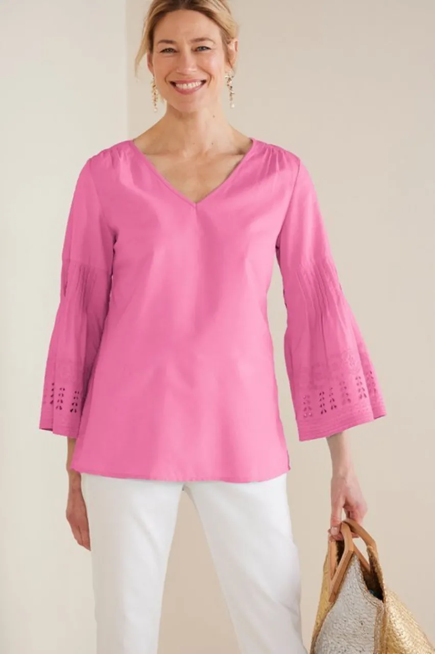 Online Heloise Eyelet Sleeve Tunic Tops
