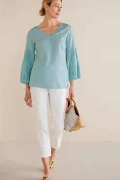 Online Heloise Eyelet Sleeve Tunic Tops