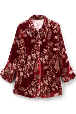 Hot Icon Silk Velvet Poets Tunic Shirt Tops