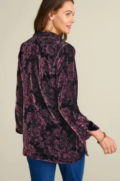 Hot Icon Silk Velvet Poets Tunic Shirt Tops