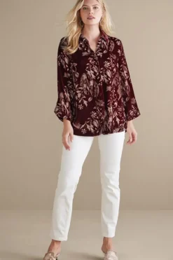 Hot Icon Silk Velvet Poets Tunic Shirt Tops